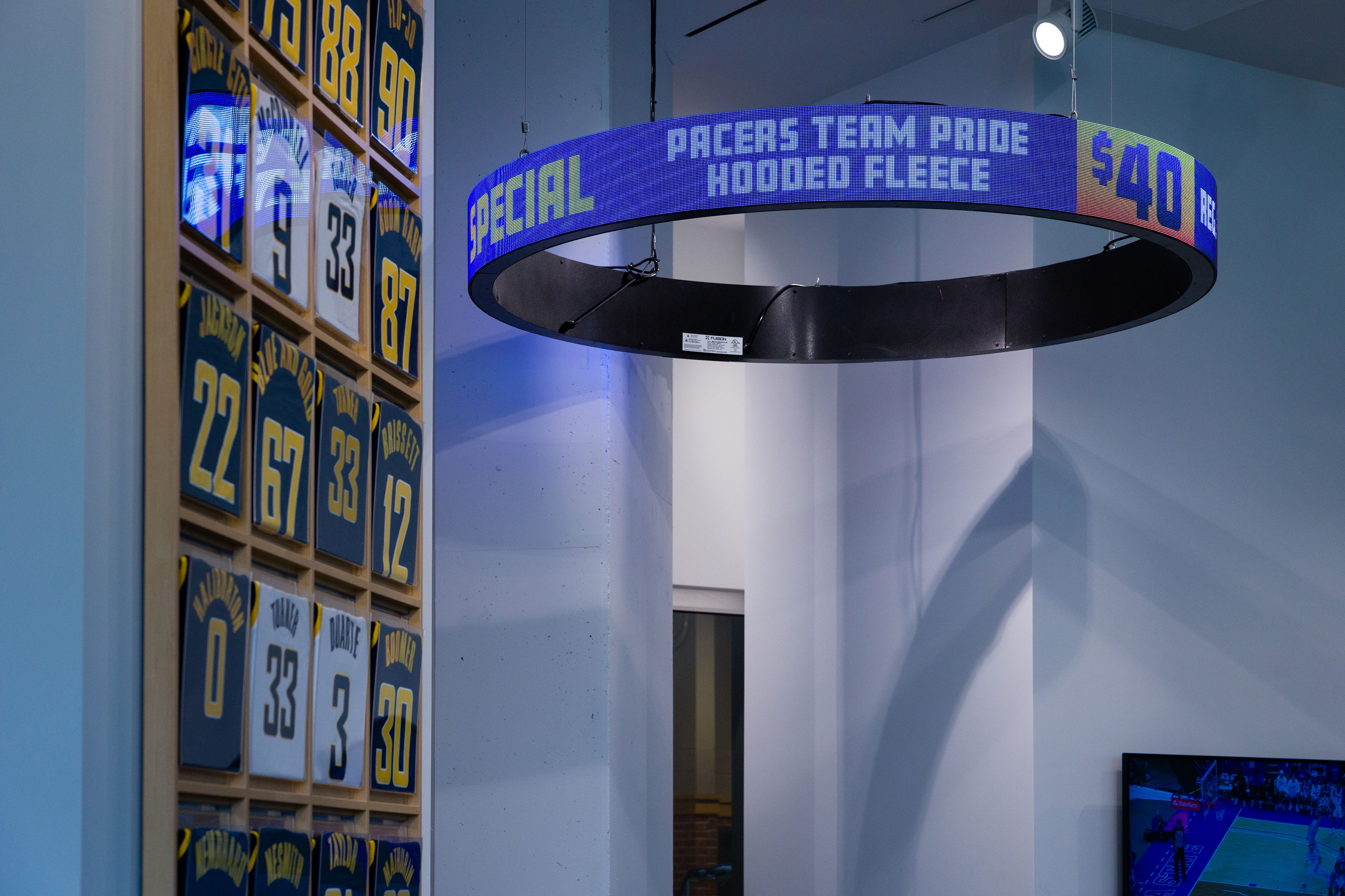 Pacers Team Store Installs Electro-Matic Indoor LED Ring Display