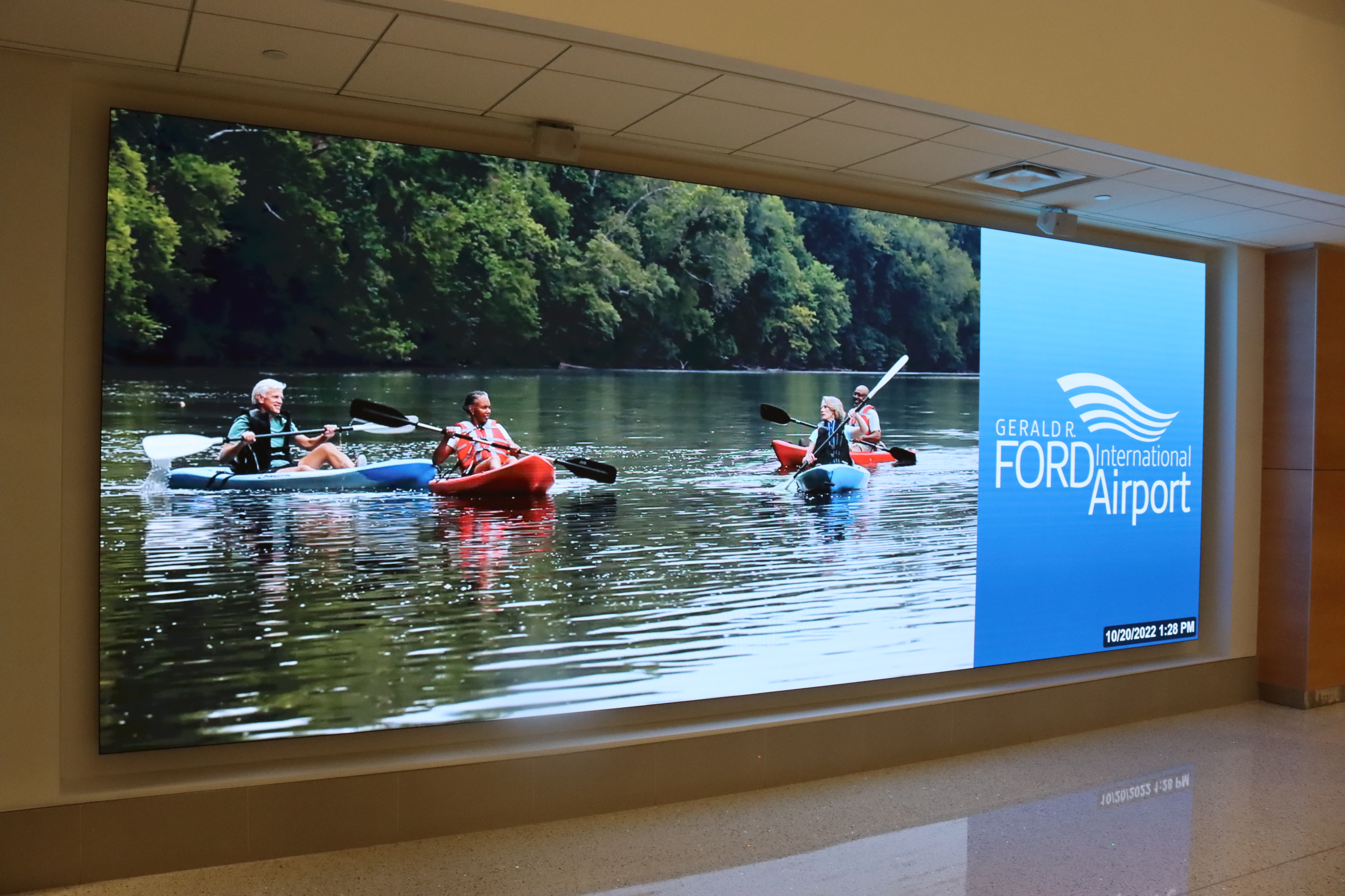 Freshwater Digital & Electro-Matic Provide 4K LED Videowall to Grand Rapids Airport