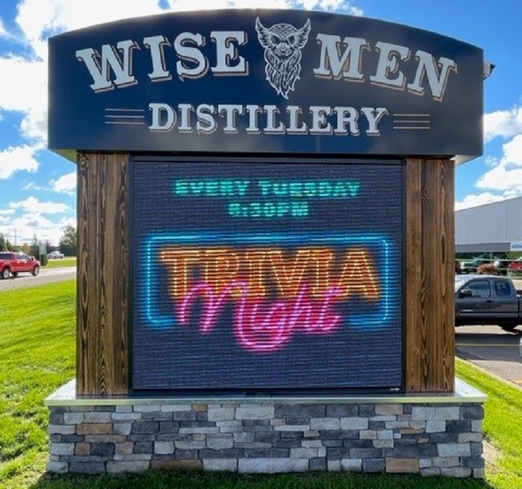 Wise Men Distillery Showcase new Eye-catching LED Display
